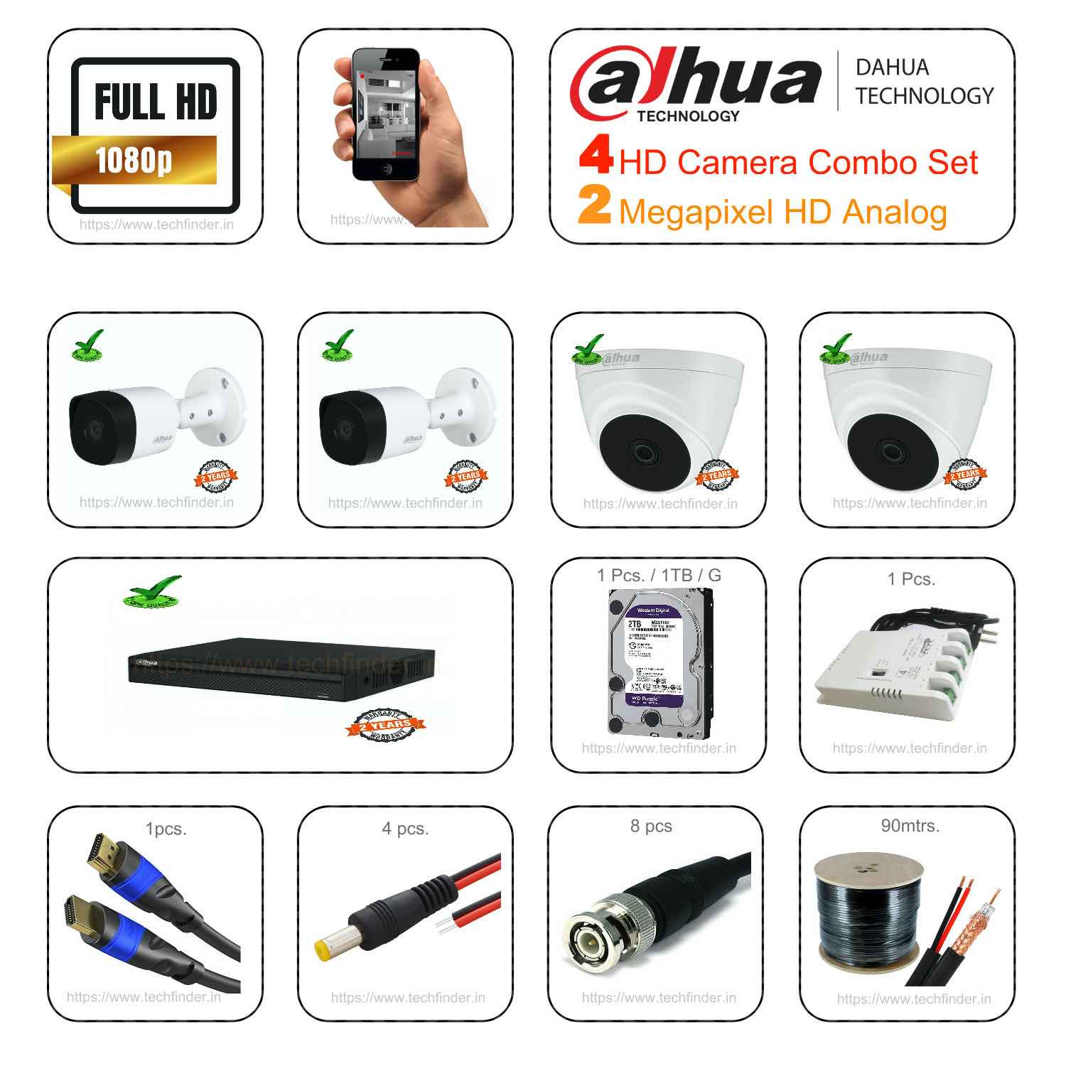 Dahua Mp Hdcvi Cctv Camera Setup Combo Kit Dahuacamera In